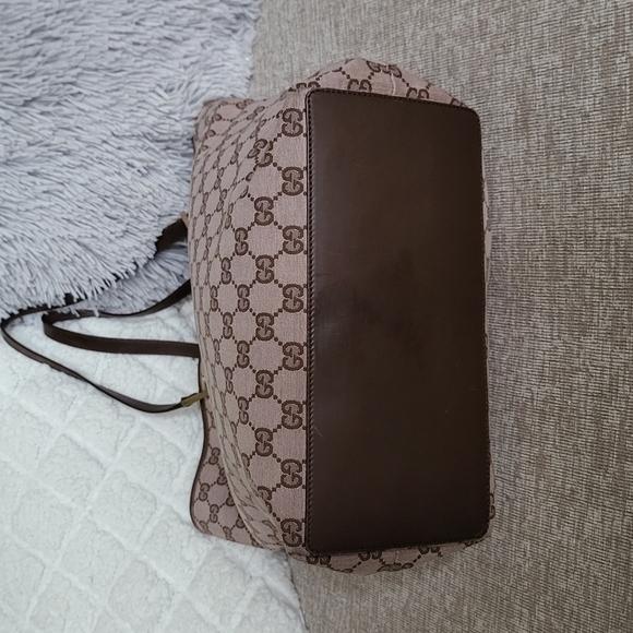 Gucci Shoulder, Tote Bag Brown GG Supreme Gold Hardware Canvas & Leather.. - Picture 6 of 13